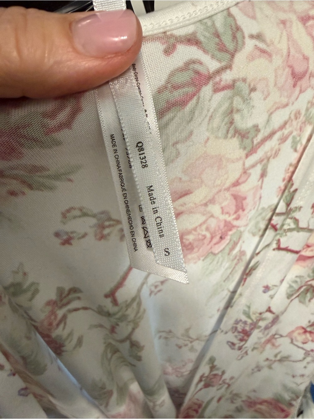 Flora Nikrooz Floral Wrap Robe Small Lace Trim Pockets Romantic Cottagecore - Picture 8 of 9